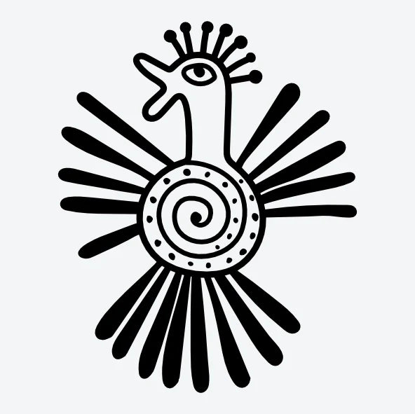 Tijdelijke-tattoo-van-een-Azteekse-vogel