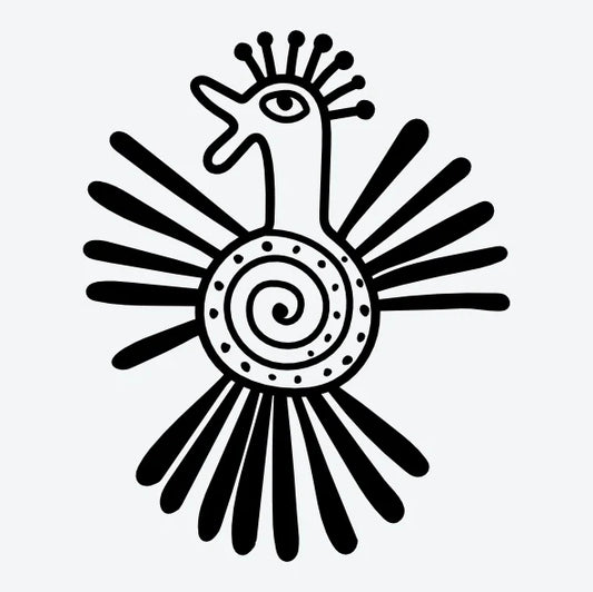 Tijdelijke-tattoo-van-een-Azteekse-vogel