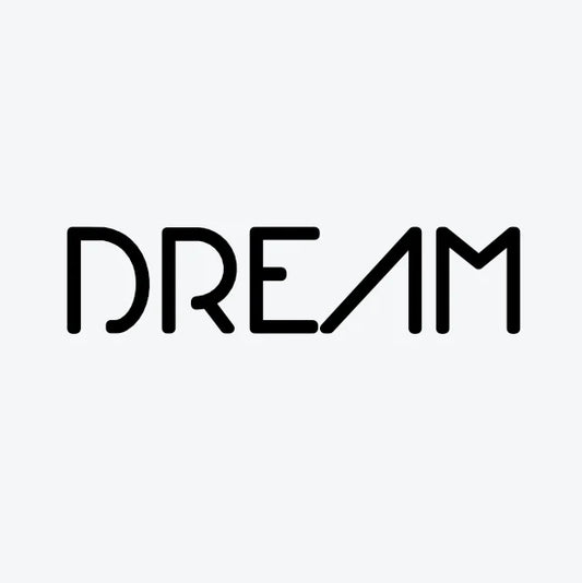 Tijdelijke-tattoo-van-het-woord-dream-met-een-futuristisch-lettertype