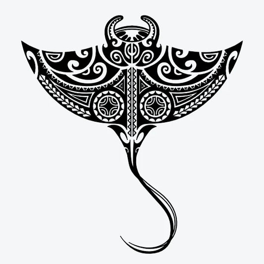 Polynesische-maori-tijdelijke-tattoo-van-polynesie-met-design-van-een-reuzen-manta-rog