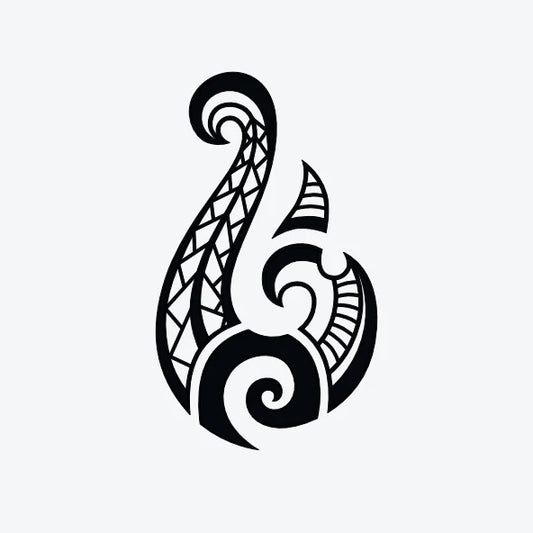 Polynesische-maori-tijdelijke-tattoo-van-polynesie-met-design-van-een-magische-vishaak-Hei-Matau